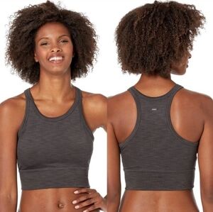 PrAna Becksa Ribbed Sports Bra Longline Racerback Bralette Chocolate Brown S 4 6